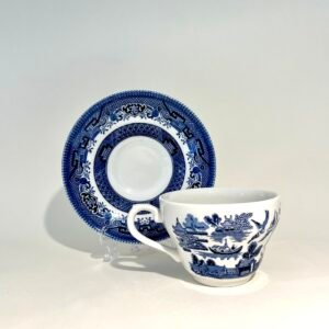 Churchill Blue Willow Teacup and Saucer