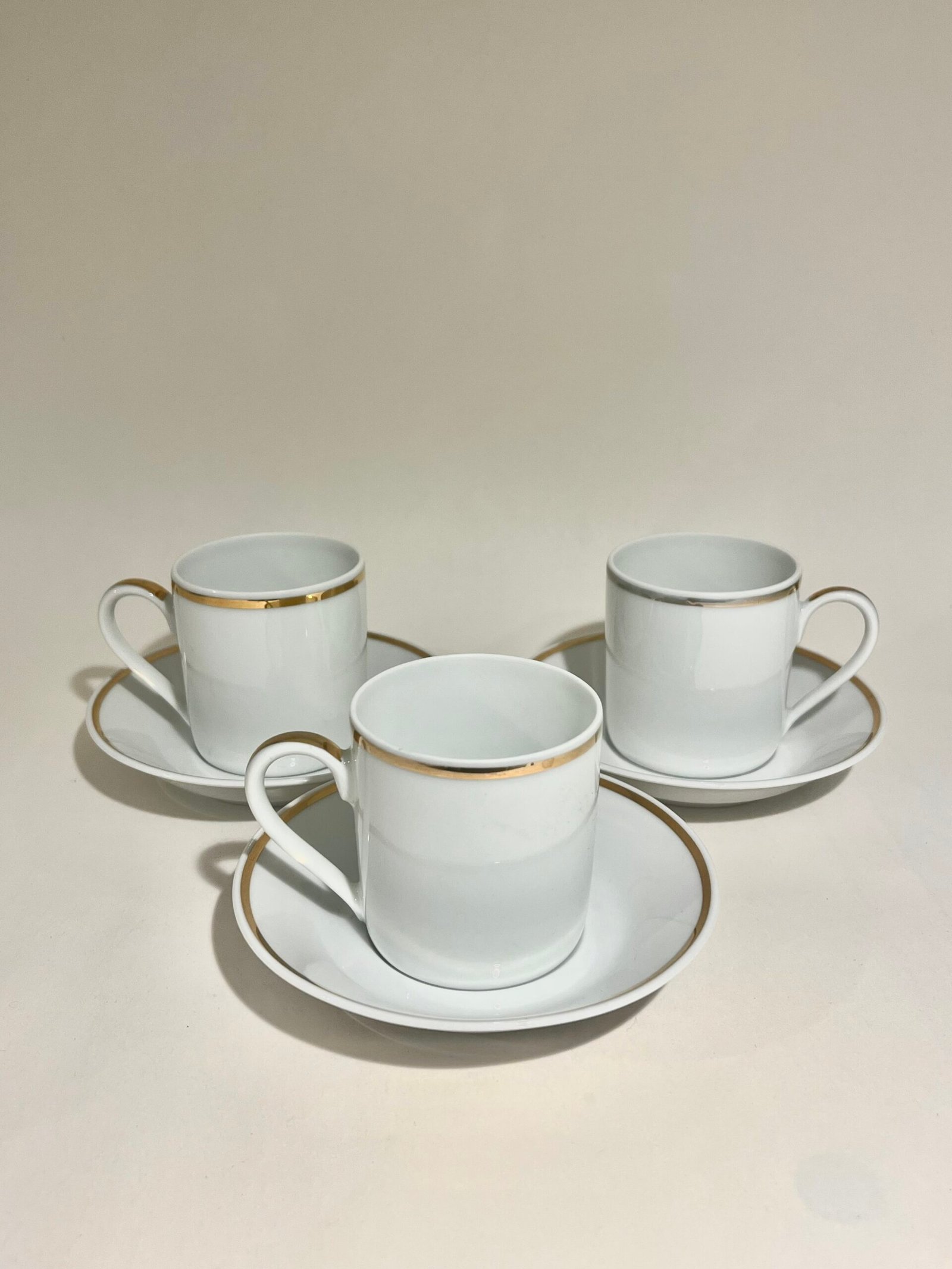 Hutschenreuther Bone China Coffee Set White and Gold Trim