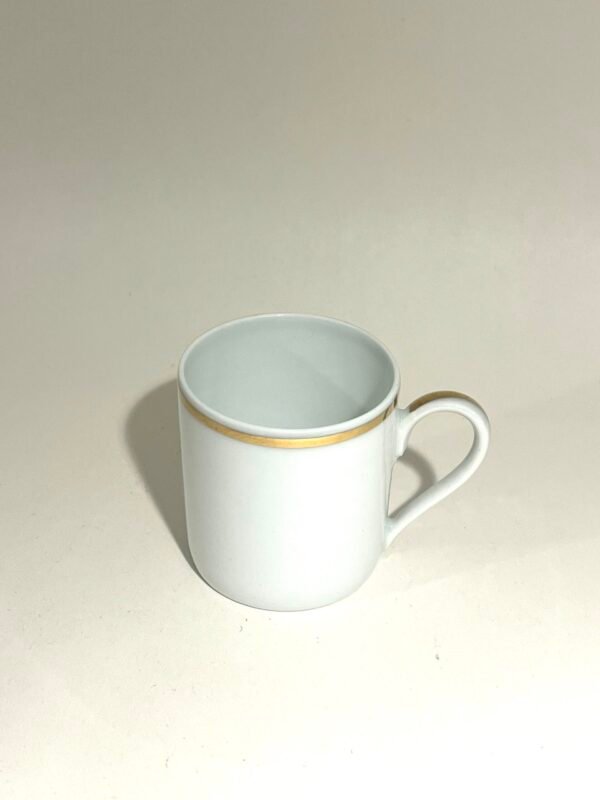 Hutschenreuther Bone China Coffee Cup White and Gold Trim