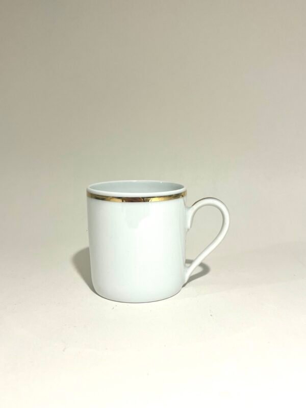 Hutschenreuther Bone China Coffee Cup White and Gold Trim