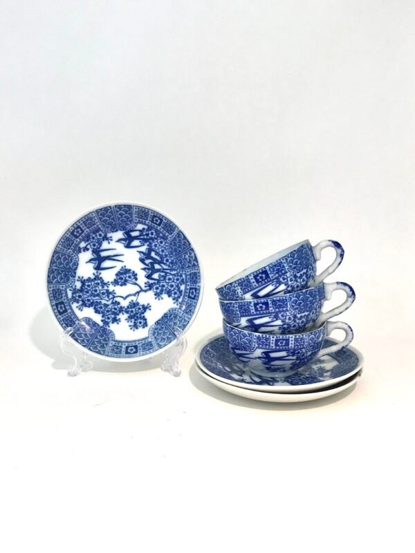 Japanese Seto Eggshell Porcelain Cup and Saucer