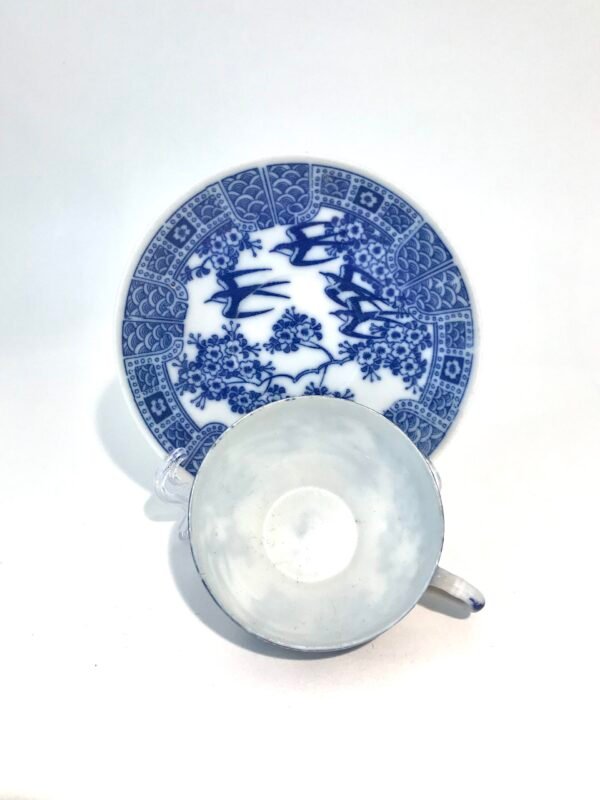 Japanese Seto Eggshell Porcelain Cup and Saucer