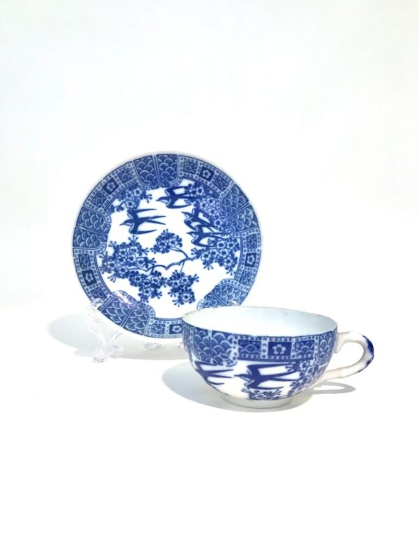 Japanese Seto Eggshell Porcelain Cup and Saucer