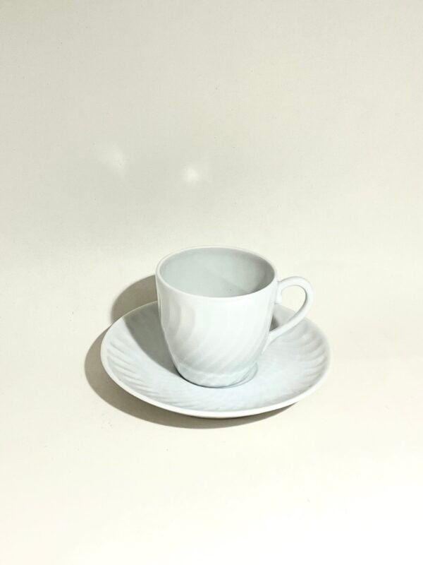 Vista Alegre Sagres White Porcelain Coffee Cup and Saucer