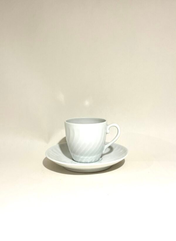 Vista Alegre Sagres White Porcelain Coffee Cup and Saucer