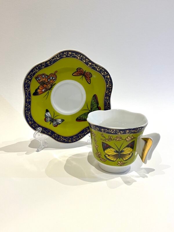 Schwarz & Bloomberg 24k Gold Trimmed Butterfly Espresso Cup and Saucer - Image 2