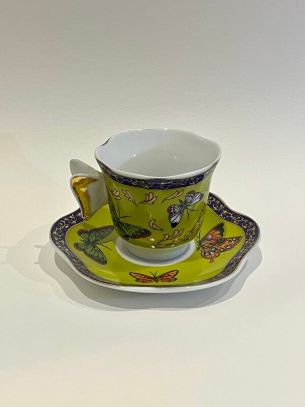 Schwarz & Bloomberg 24k Gold Trimmed Butterfly Espresso Cup and Saucer - Image 7