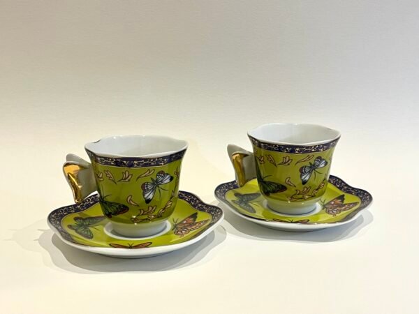 Schwarz & Bloomberg 24k Gold Trimmed Butterfly Espresso Cup and Saucer - Image 8
