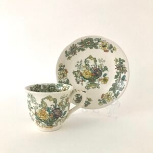 Masons Strathmore Green & Yellow Coffee Cup and Saucer