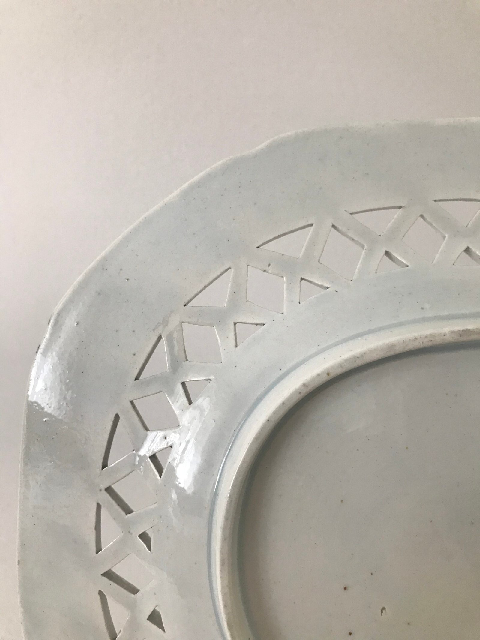 Antique Pearlware Chestnut Basket by Andrew Stevenson - Chinese Traders Pattern - Image 8