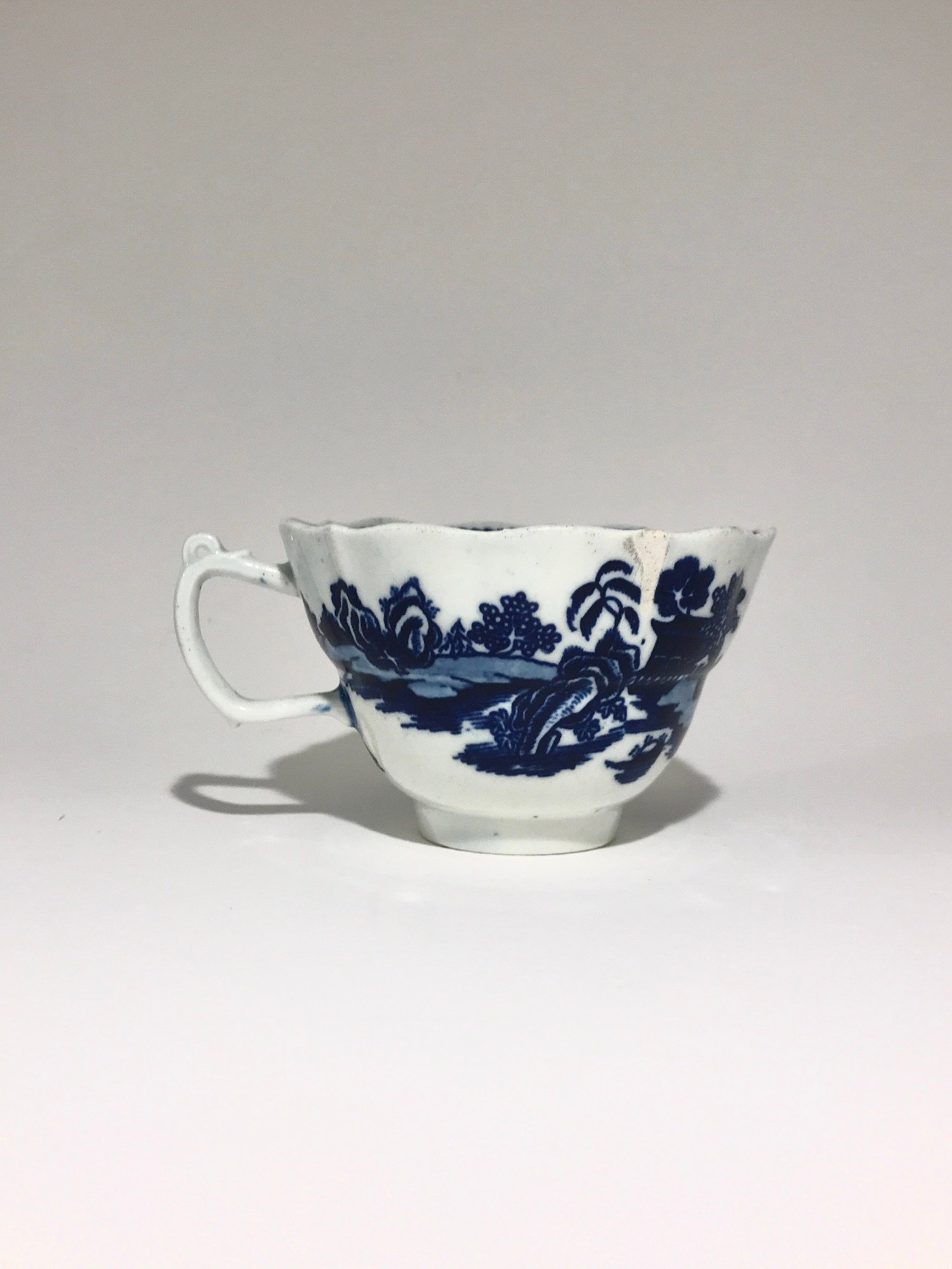 First Period Worcester Porcelain Temple Bowl and Cup - Image 2