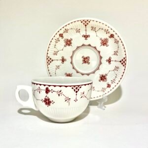 Furnivals Pink Denmark Large Teacup and Breakfast Saucer