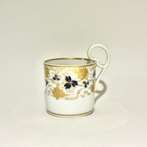 Antique Derby Porcelain Coffee Can with Kidney Handle