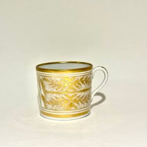 Antique Coalport Porcelain Coffee Can - Golden Tree Pattern