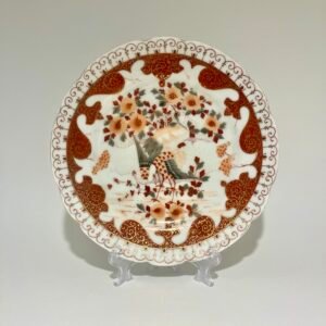 Antique Royal Vienna Porcelain Crane & Floral Plate
